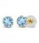 1.20 Ct Sky Blue Topaz Gemstone 14K Yellow Gold Stud Women's Earrings - C4116KM3OXJ