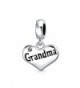 Bling Jewelry 925 Silver Crystal Grandma Heart Dangle Bead Charm - CE11GKF3D3H