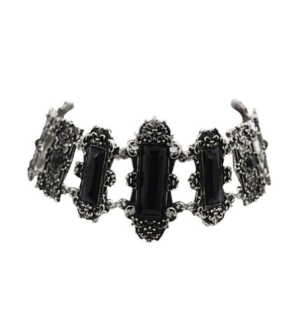 Gothic Choker Vivian Choker Necklace Gothic Elegant Victorian Jewelry - Black - C217YED4KZR