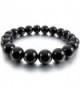 INBLUE Women-Men's 10mm Energy Bracelet Link Wrist Energy Stone Simulated Buddha Mala Bead - 01.black - CI182ZACMCY