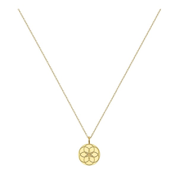 Mom To Be Seed of Life Necklace Pendant- with CZ by Taylor & Vine - Gold tone with Clear CZ - C7182S4XDIN