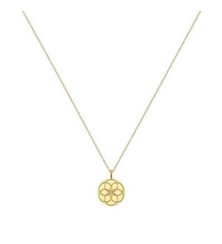 Mom To Be Seed of Life Necklace Pendant- with CZ by Taylor & Vine - Gold tone with Clear CZ - C7182S4XDIN