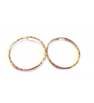 Clip on Earrings Hypoallergenic Hoop Earrings 2.25 Inch Gold Tone Hoop Earrings - C31274L98V1