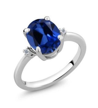 Sterling Silver Blue Simulated Sapphire & White Topaz Women's Ring (3.52 cttw- Available in size 5- 6- 7- 8- 9) - CK11PH5YTQV