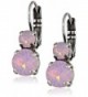 Mariana Silver Plated Petite Round Rose Water Opalescent Crystal Drop Earrings - CA11GW5ZST7