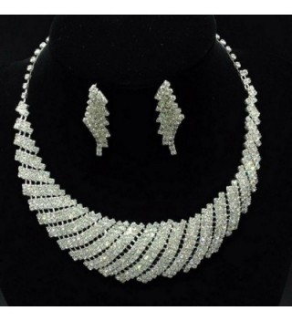 Wedding Necklace Taoqiao Rhinestone Earrings in Women's Jewelry Sets