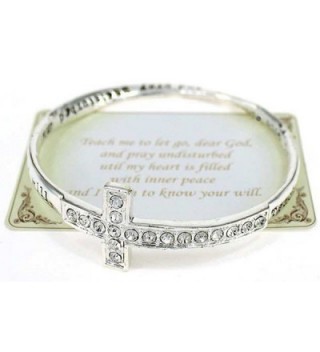 Inspirational Cross Crystal Bracelet Teach to let go dear god pray until my heart fills inner peace - CX11FIPRPHZ