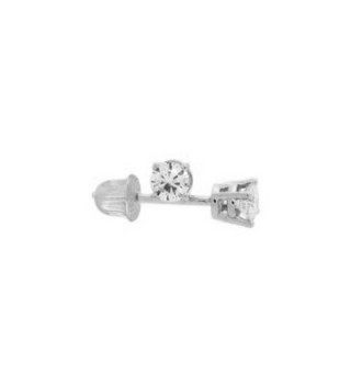 Tiny 14k Gold Round 2mm CZ Solitaire Stud Screw-back Earrings- Cartilage or Second Hole Piercing - CB11MW2JN4F