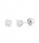 Solitaire Screwback Earrings Cartilage white gold