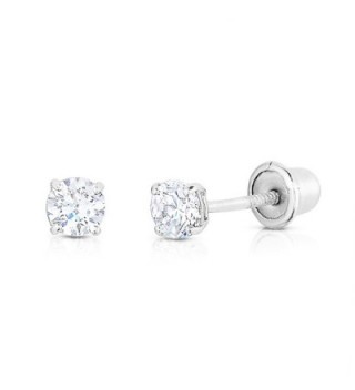 Solitaire Screwback Earrings Cartilage white gold