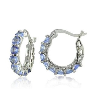 Sterling Silver Tanzanite Small Round Huggie Hoop Earrings - C4183OE9YDR