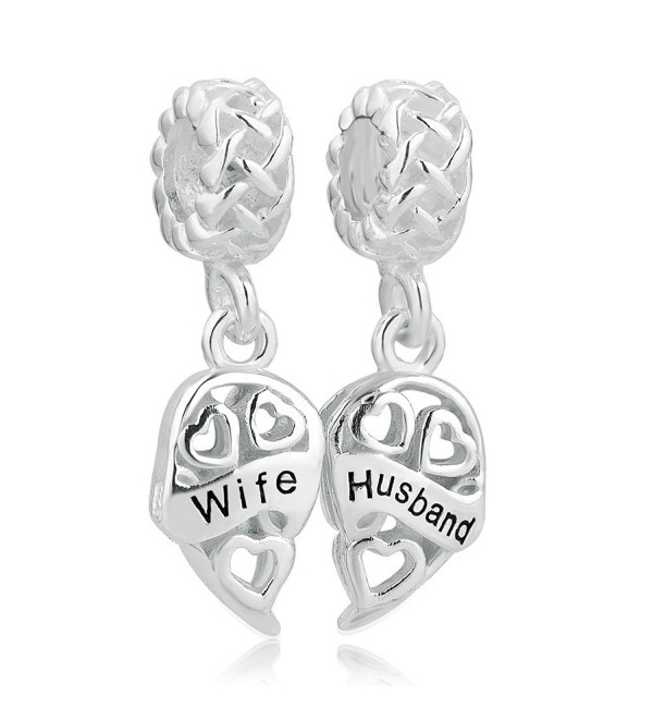 LovelyJewelry Sterling Silver Wife & Husband Charms Two Piece Love Family Celtic Knot Dangle For Bracelets - C912CEHDXYN