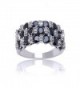 Delicin Jewelry Black and White Rhodium Plated Cubic Zirconia Band Ring - CH12MD5BV13