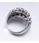 Delicin Jewelry Rhodium Plated Zirconia in Women's Band Rings