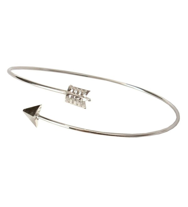 ARINLA Simple Bracelet Arrow Open Bangles Cuff Jewelry Gift - Silver - C3185ADYDTI