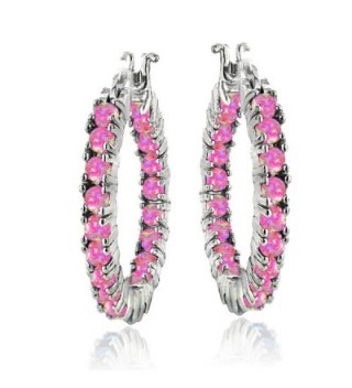 Sterling Silver Created Inside Earrings