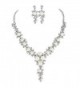 FAYBOX Glamorous Crystal Rhinestone Beading Necklace Earrings Wedding Jewelry Sets - C212C9ZCRY7