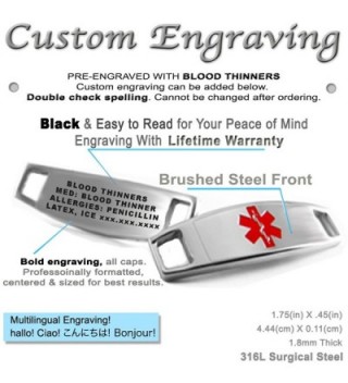MyIDDr Pre Engraved Customized Thinners Bracelet