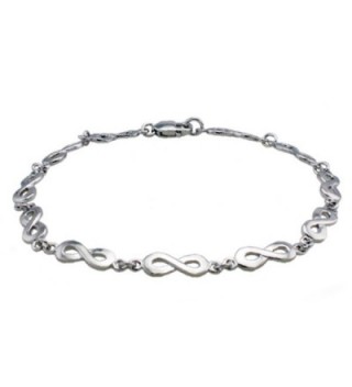 Sterling Silver Figure 8 Infinity Symbol Chain Bracelet - CA11E5EQVWF