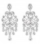 BriLove Women's Vintaged Style Bridal Crystal Drop Hollow Chandelier Filigree Dangle Earrings - Clear Silver-Tone - C411S4TQDJX