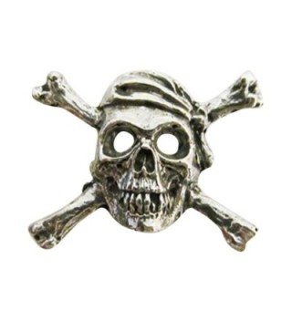Creative Pewter Designs- Pewter Skull and Crossbones Lapel Pin Brooch- Antiqued Finish- A167 - CU122XIC1JL