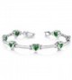 Heart Shape Simulated Emerald Bracelet in Sterling Silver Rhodium Nickel Finish - CE11FETKJ19