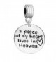 Memorial Charm "a piece of my heart lives in heaven " European Spacer Dangling Compatible Charm - CK17Z5W63TW