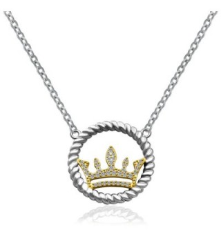 Yellow Gold Plating 925 Sterling Silver Crown Pendant Tiara Pendant Necklace for Women - CU184AD0AR9