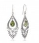 Sterling Filigree Chandelier Peridot Earrings