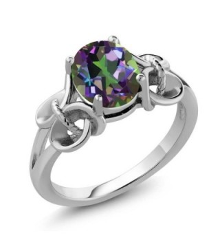 Sterling Silver Mystic Topaz Ring Green Oval 9X7MM (2.30 cttw- Available in size 5- 6- 7- 8- 9) - C9116T1STUJ