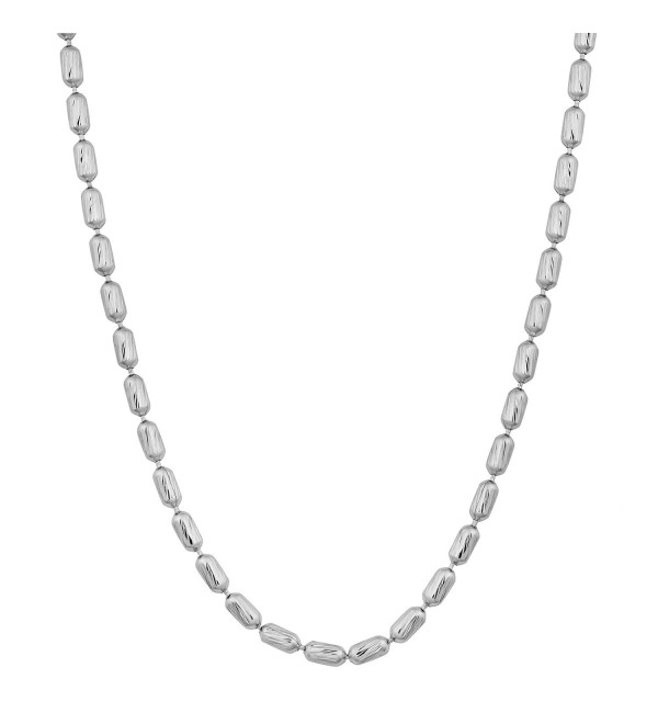 Sterling Silver Diamond-Cut Bead Link Necklace (18- 20 or 24 inch) - CI117KPK49H