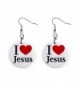 I Love Jesus Dangle Earrings Jewelry 1 inch Buttons 12628344 - CA116WTPBW7