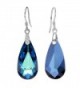 EleQueen Sterling Teardrop Earrings Swarovski in Women's Drop & Dangle Earrings