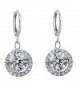YAZILIND Jewelry Silver Plated Cubic Zirconia Hoop Dangle Drop Earrings for Women - C612KUTA727