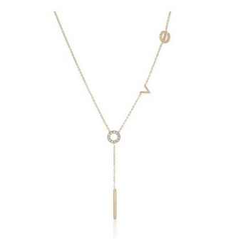 Love Lariat Layering Y Shaped Necklace for Women and Girls in Stainless Steel - CD12OCVBBK5