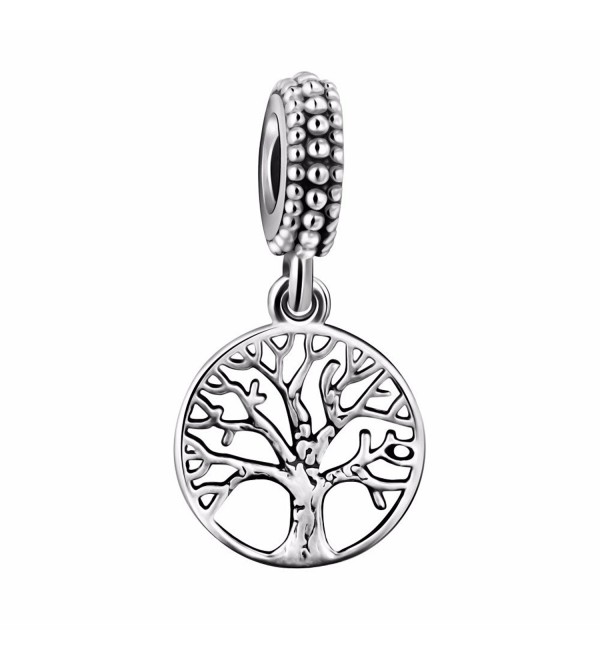 ANGEMIEL 925 Sterling Silver Charms " Tree of Life " Fit European Bracelets Gifts for Women mom - C417YS4CIYW