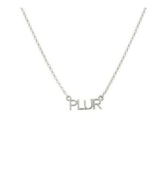 Lux Accessories PLUR Peace Love Unity Respect EDM Rave Music Festival Pendant Necklace. - CQ11V1O9LGZ