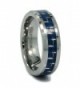 MJ 6mm Mirror Polished Tungsten Carbide Wedding Ring Blue or White Carbon Fiber Inlay - CE11OJZYN5H