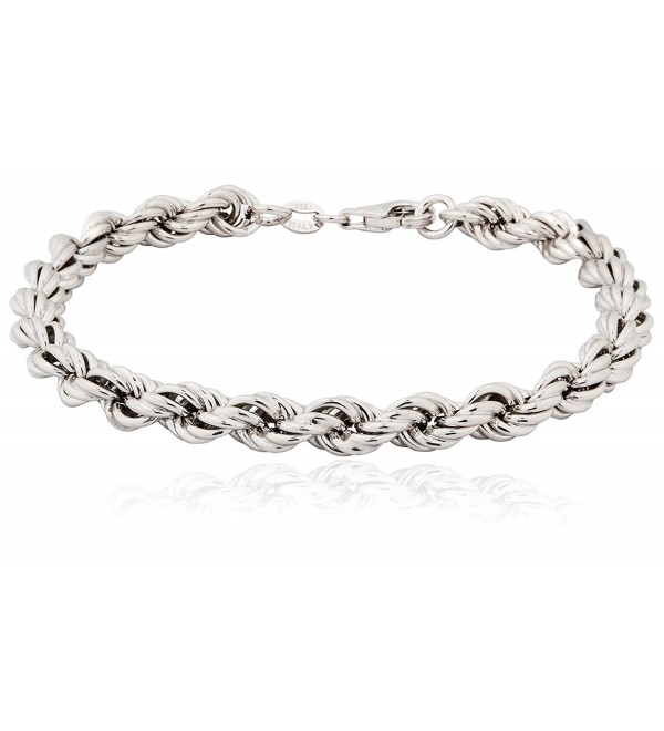 SilverLuxe 925 Sterling Silver Rope Chain Necklace / Bracelet- Gold or Rhodium Plated - rhodium-plated-silver - CA12HX5D3EB