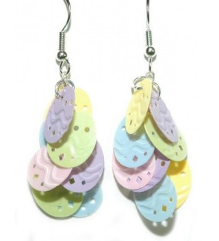 Multi Color Pastel Easter Egg Dangle Earrings (H239) - C717XWLIQUG