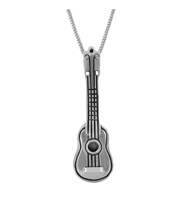 Sterling Silver Ukulele Pendant Necklace- 18" - CD12MH9UQB1