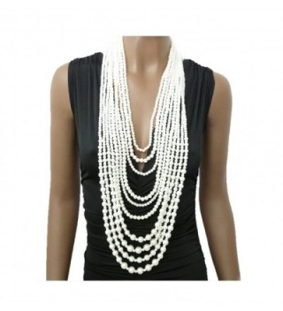 Multi Strand Simulated Statement Necklace Earrings