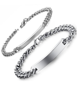 Flongo Engraving Stainless Anniversary Bracelet - silver - C711RLEB4L9