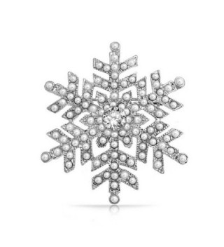 Bling Jewelry Simulated Snowflake Rhodium