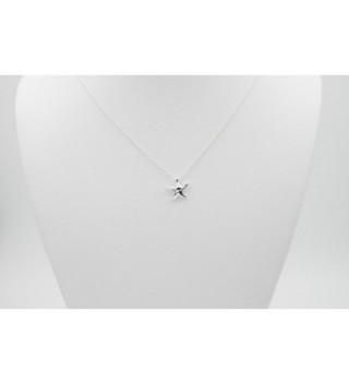 Sterling Necklace Polished Starfish Adjustable in Women's Pendants