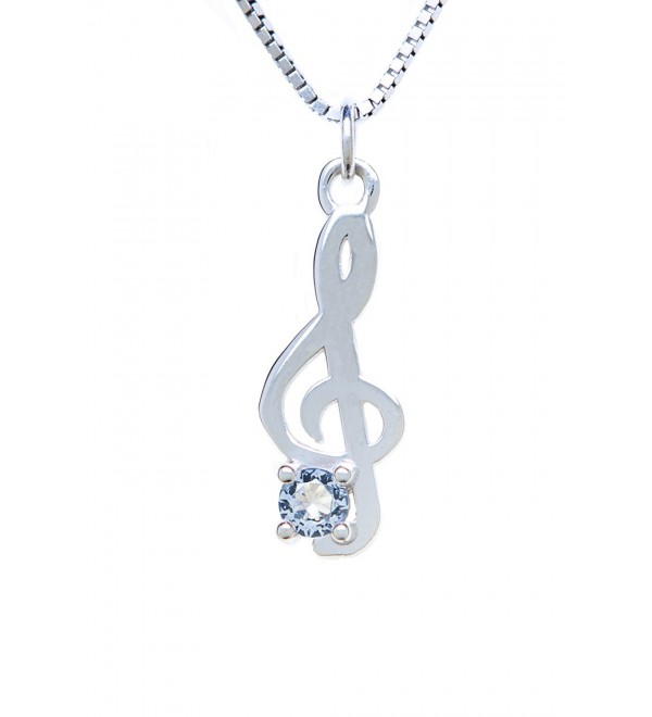 Sterling Silver Pendant Charm Treble Clef - CI11LB4EKFH