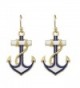 Feelontop Boho Style Big Gold Antique Gold Anchor Design Women Drop Dangle Earrings with Jewelry Pouch - gold - C9183QASZN2
