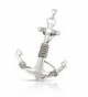 WithLoveSilver 925 Sterling Silver 40mm Charm Rope Anchor Pendant - CQ11J2161H1