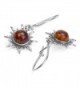 Amber Sterling Silver Small Earrings