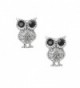 Spinningdaisy Crystal Bold and Curious Black Eyes Owl Earrings - CK1188Q790T